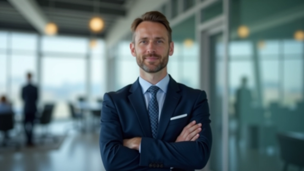 Arbeitsmarktforscher mit Armen verschränkt, Porträt von Brust aufwärts